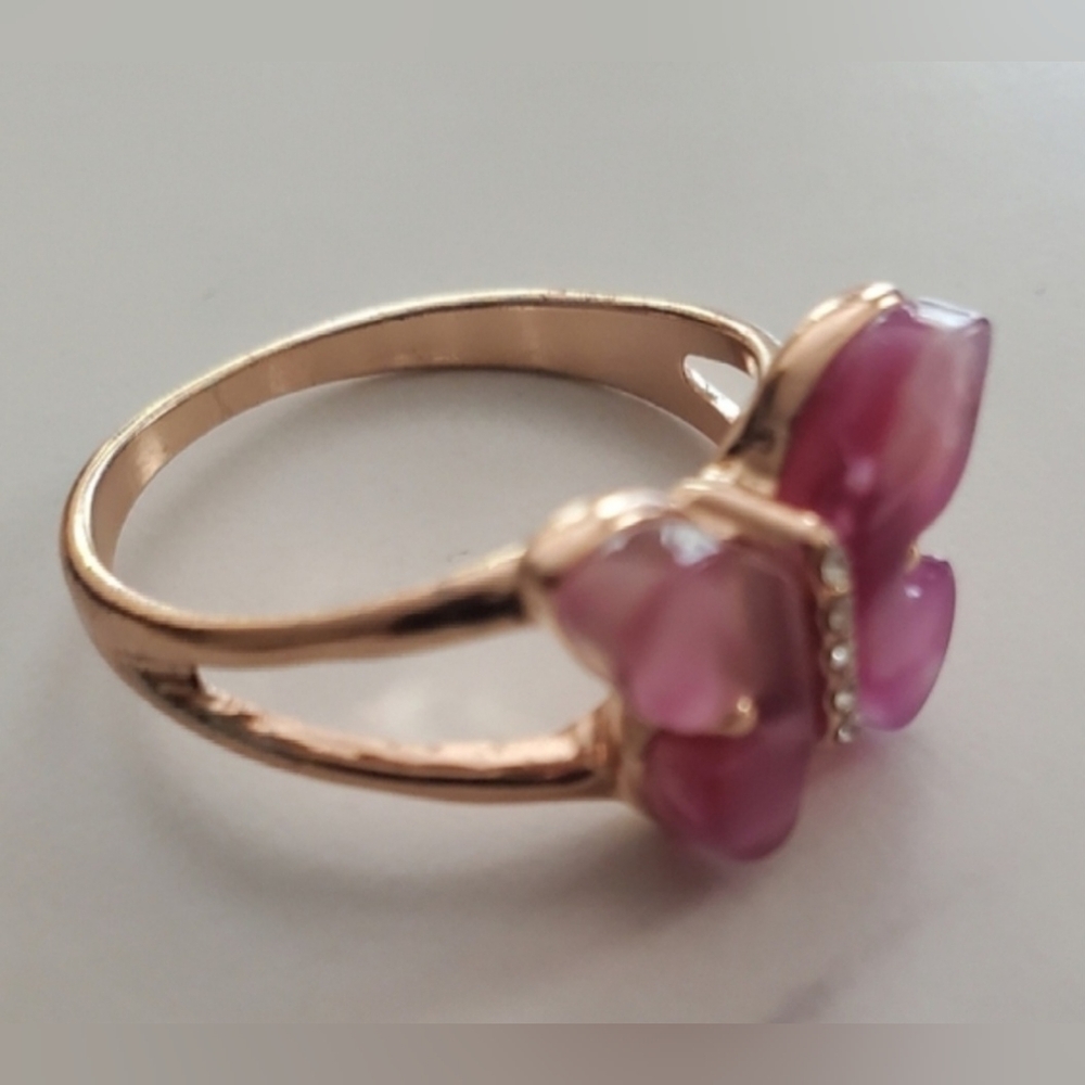 Pink Butterfly & Rhinestone Ring NWOT - Picture 6 of 14